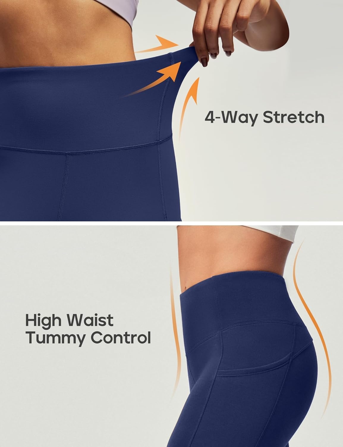 image:imageHeathyoga Fleece Lined Leggings Women with Pockets Waterproof Hiking Pants Women Warm Thermal Leggings Winter Pants RunningBlue
