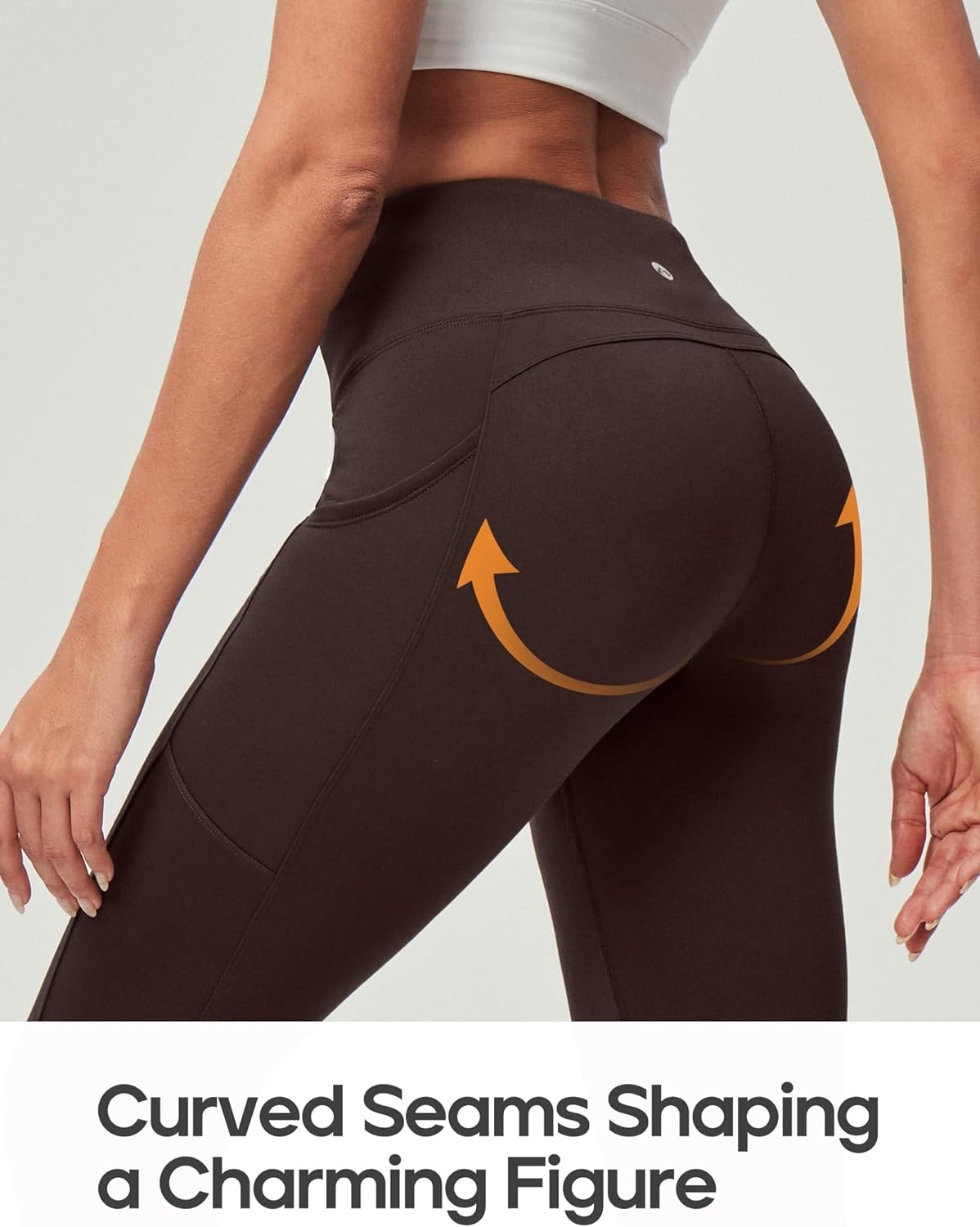 image:imageHeathyoga Fleece Lined Leggings Women with Pockets Waterproof Hiking Pants Women Warm Thermal Leggings Winter Pants RunningChocolate Brown