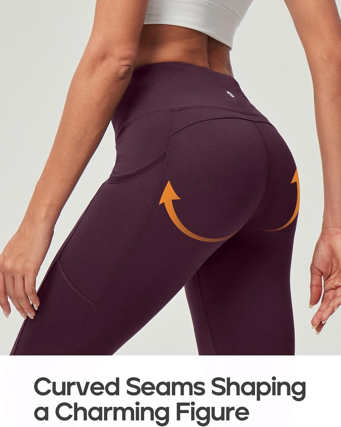 image:imageHeathyoga Fleece Lined Leggings Women with Pockets Waterproof Hiking Pants Women Warm Thermal Leggings Winter Pants RunningDark Purple