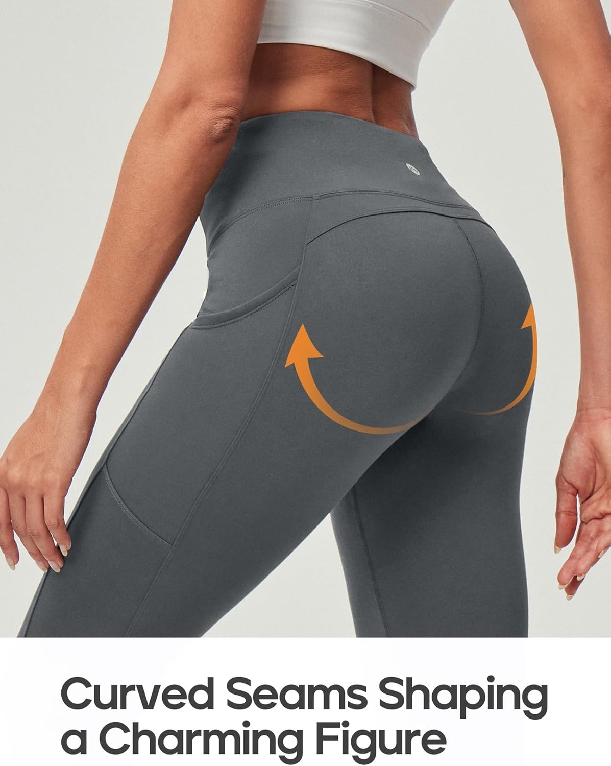 image:imageHeathyoga Fleece Lined Leggings Women with Pockets Waterproof Hiking Pants Women Warm Thermal Leggings Winter Pants RunningGrey
