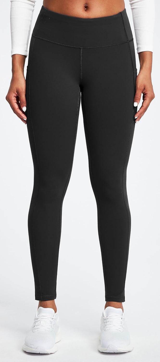 image:imageHeathyoga Fleece Lined Leggings with Pockets for Women Thermal Leggings Warm Leggings Women Winter High Waisted Yoga PantsBlack