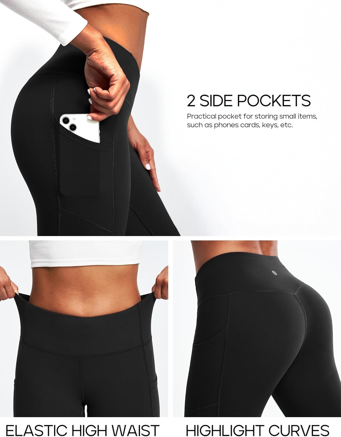 image:imageHeathyoga Fleece Lined Leggings with Pockets for Women Thermal Leggings Warm Leggings Women Winter High Waisted Yoga PantsBlack