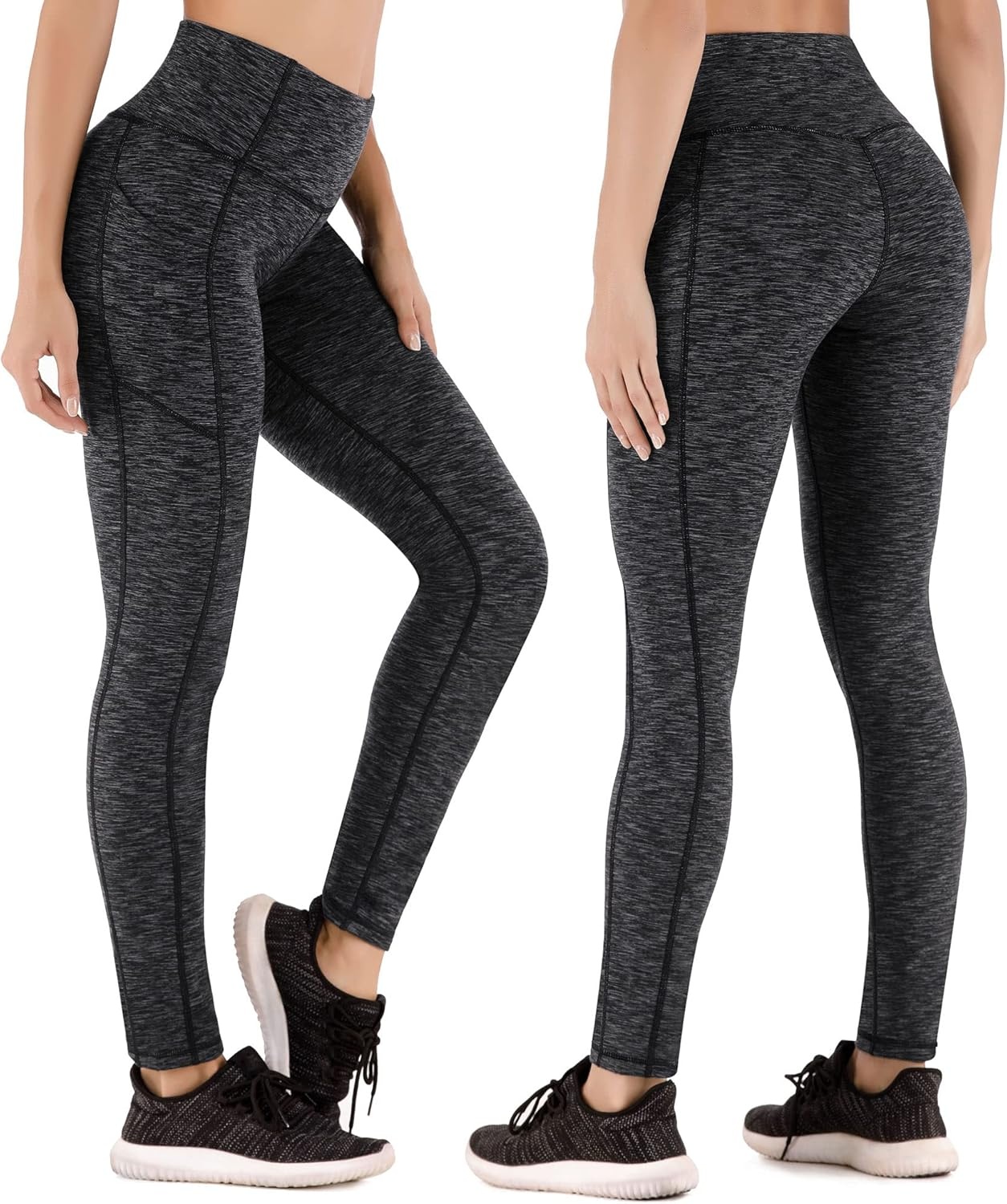 image:imageHeathyoga Fleece Lined Leggings with Pockets for Women Thermal Leggings Warm Leggings Women Winter High Waisted Yoga PantsShadow Ink