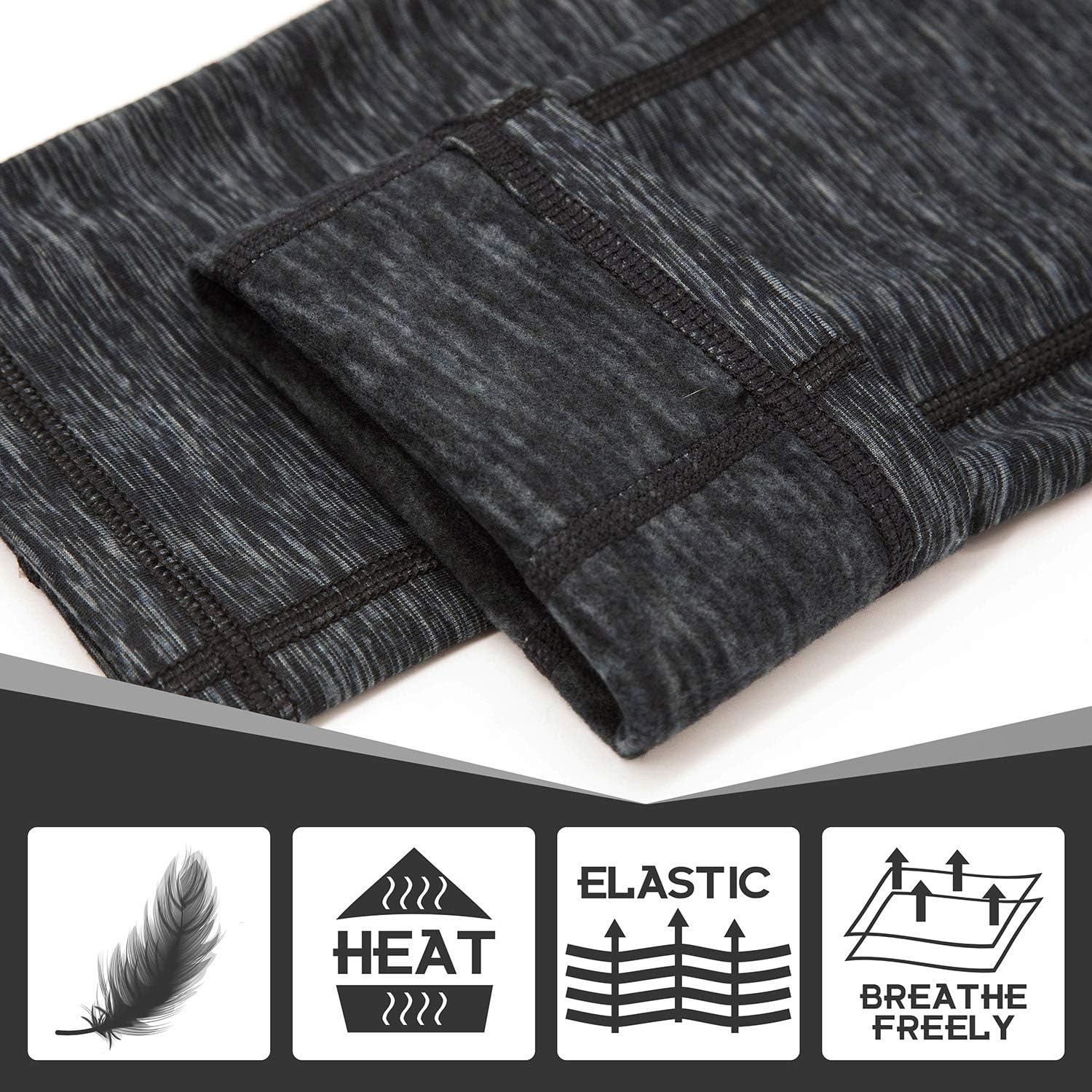 image:imageHeathyoga Fleece Lined Leggings with Pockets for Women Thermal Leggings Warm Leggings Women Winter High Waisted Yoga PantsShadow Ink