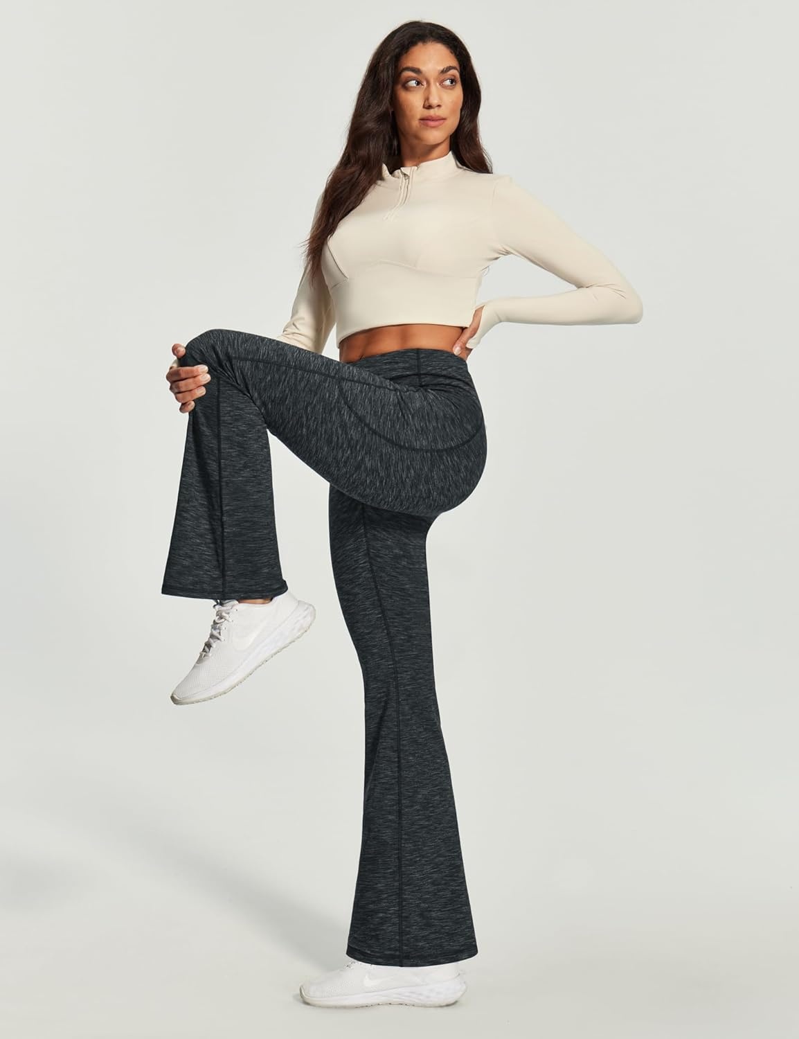 image:imageHeathyoga Fleece Lined Pants Women Yoga Pants with Pockets for Women Thermal Pants High Waist Flare Leggings for WinterInk
