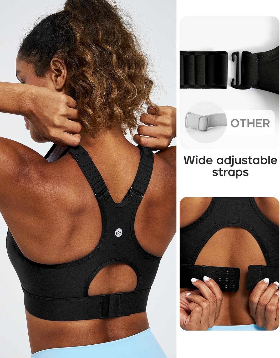 image:imageHeathyoga High Impact Sports Bras for Women High Support Adjustable Straps Racerback Sports Bra with Padding Workout Bras
