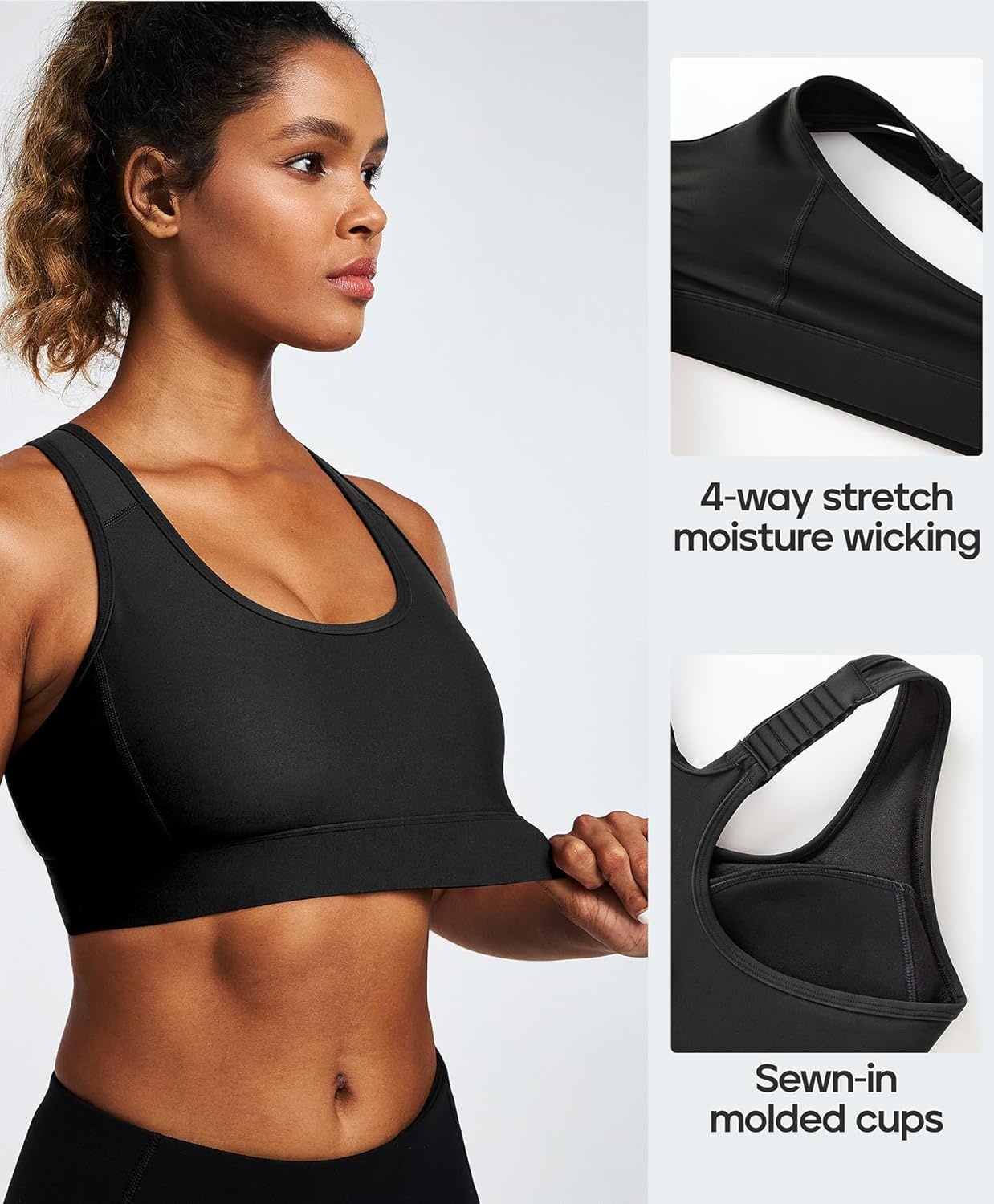 image:imageHeathyoga High Impact Sports Bras for Women High Support Adjustable Straps Racerback Sports Bra with Padding Workout Bras
