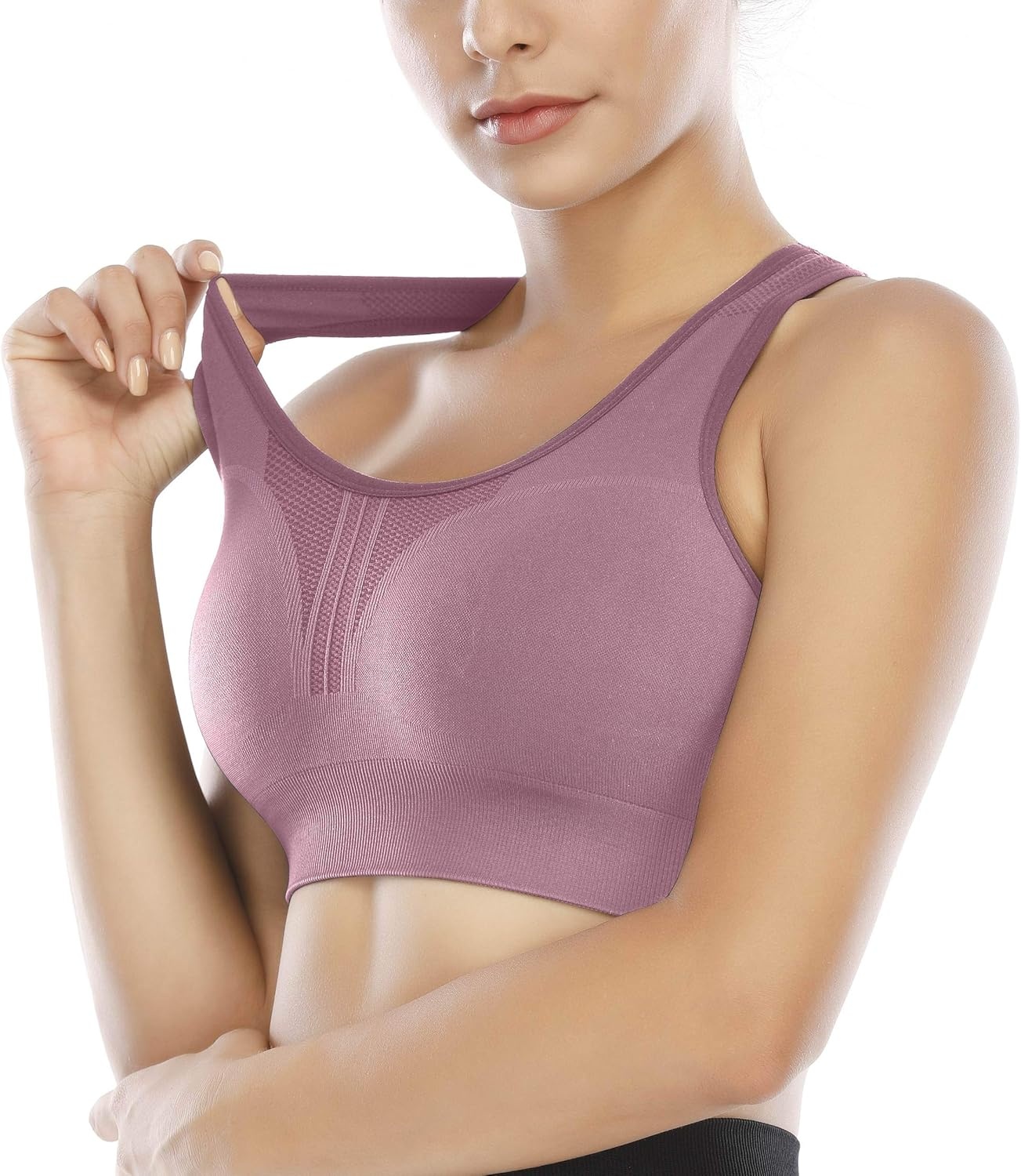 image:imageHeathyoga High Impact Sports Bras for Women High Support Padded Sports Bra Pack Racerback Bras for Women Workout Bra Sets3 Packsblackbluepink