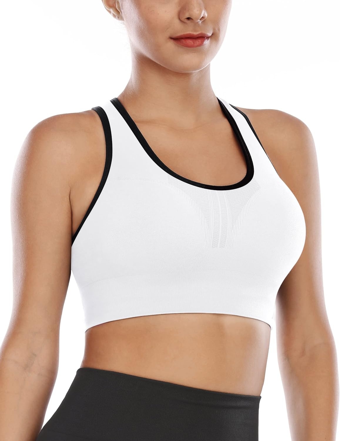image:imageHeathyoga High Impact Sports Bras for Women High Support Padded Sports Bra Pack Racerback Bras for Women Workout Bra Sets3 Packsblackwhitepink