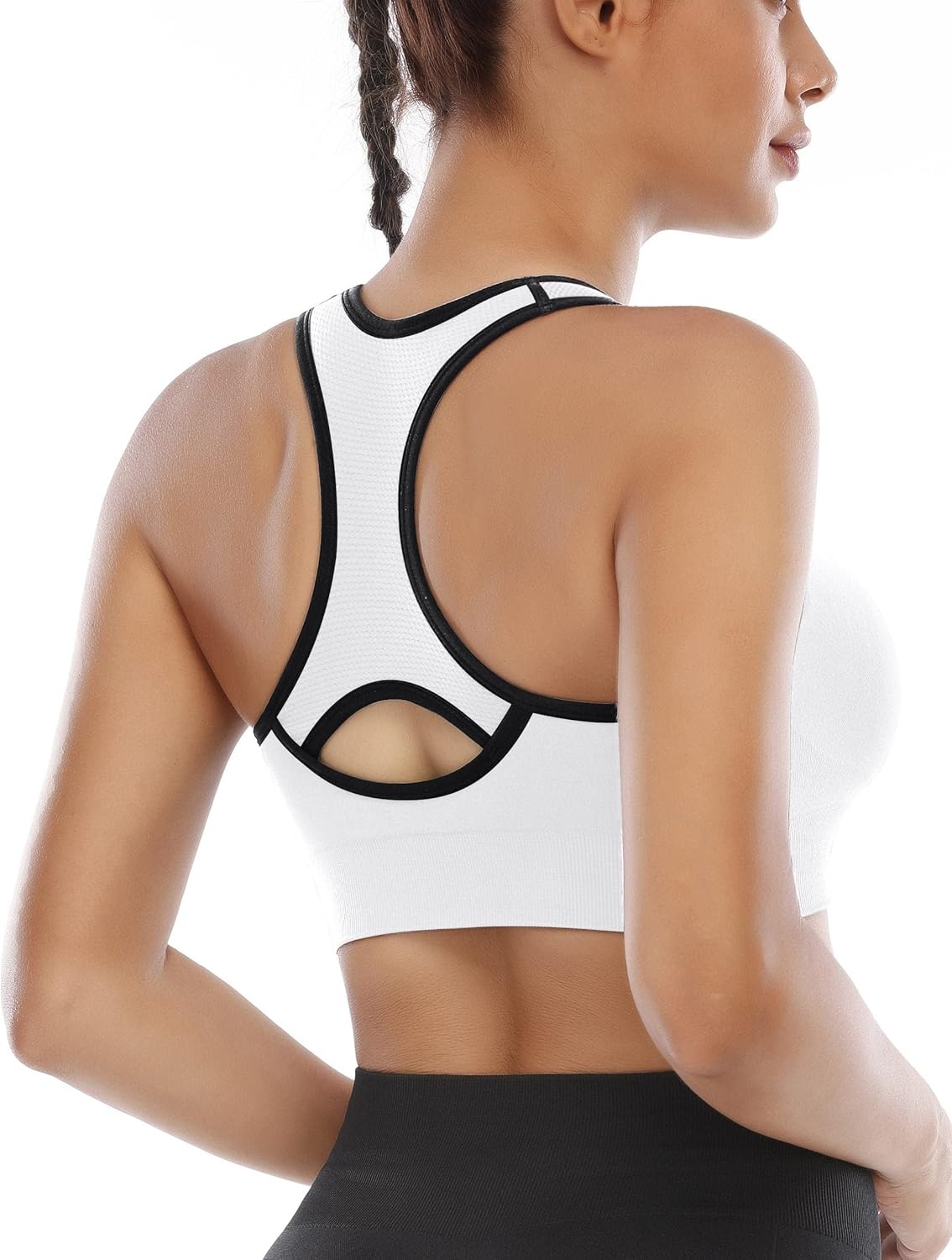 image:imageHeathyoga High Impact Sports Bras for Women High Support Padded Sports Bra Pack Racerback Bras for Women Workout Bra Sets3 Packsblackwhitepink
