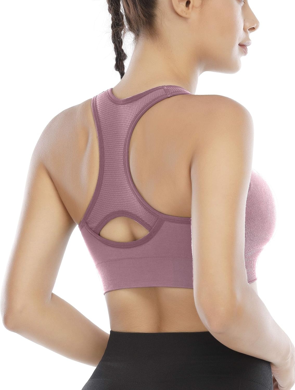 image:imageHeathyoga High Impact Sports Bras for Women High Support Padded Sports Bra Pack Racerback Bras for Women Workout Bra Sets4 Packsblackwhitepinkblue
