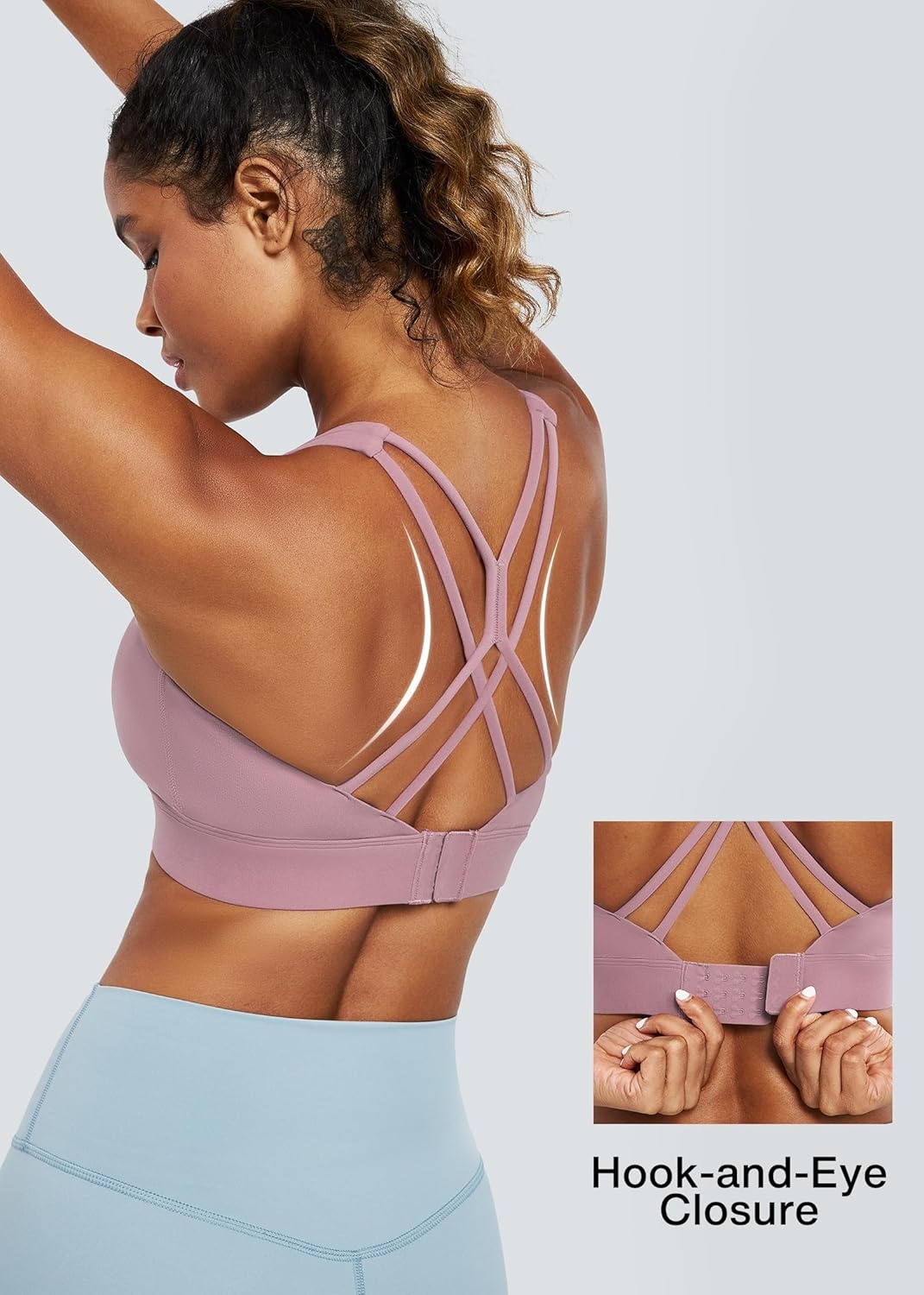 image:imageHeathyoga High Impact Sports Bras for Women High Support Strappy Sports Bra with Padding Workout Bras for Women Large Bust