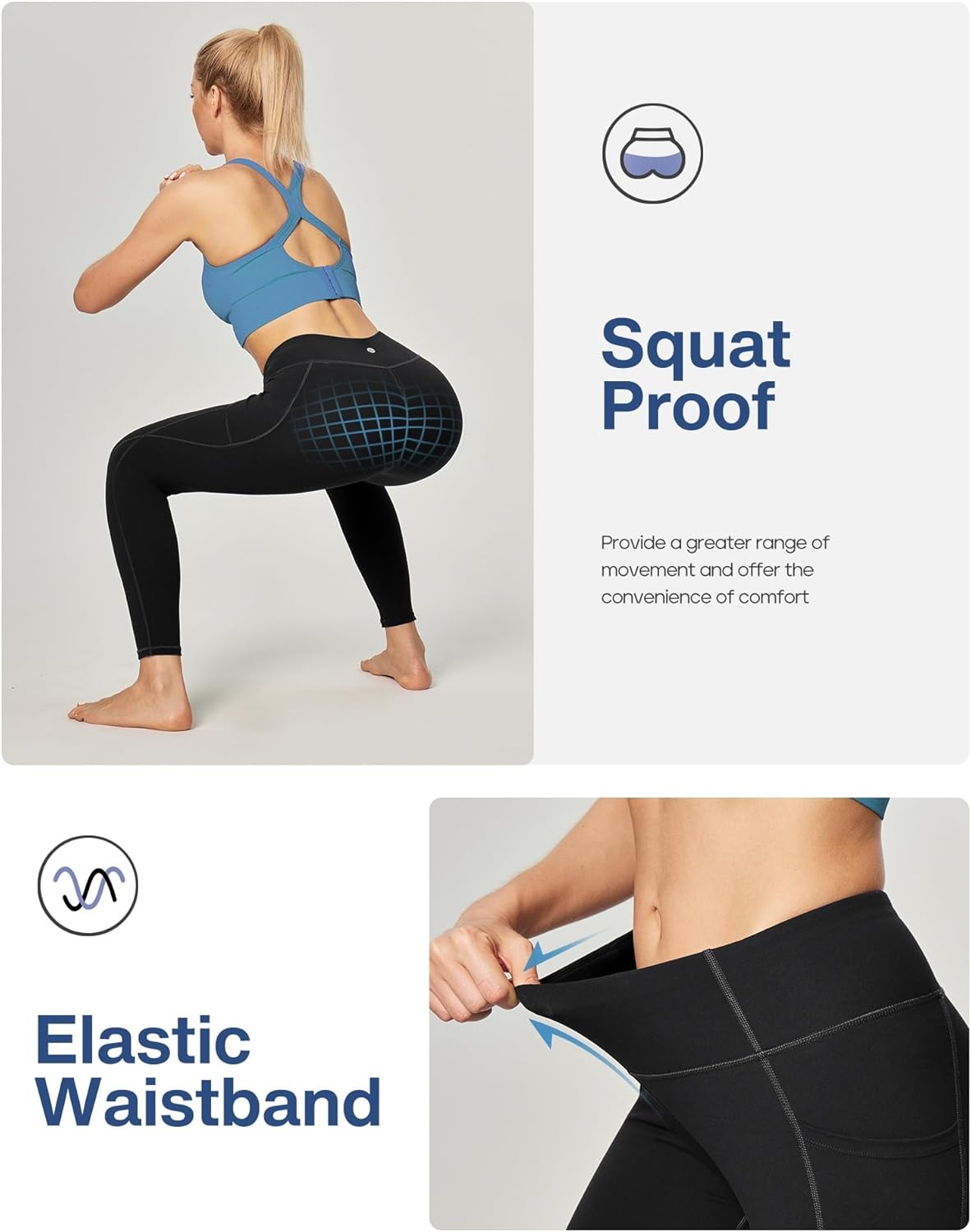 image:imageHeathyoga Leggings with Pockets for Women Tummy Control High Waisted Yoga Pants Women Compression Workout LeggingsBlack