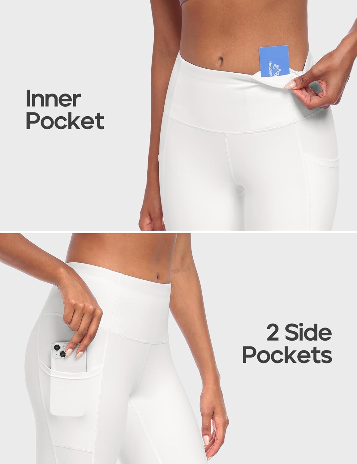 image:imageHeathyoga Leggings with Pockets for Women Tummy Control High Waisted Yoga Pants Women Compression Workout LeggingsBone