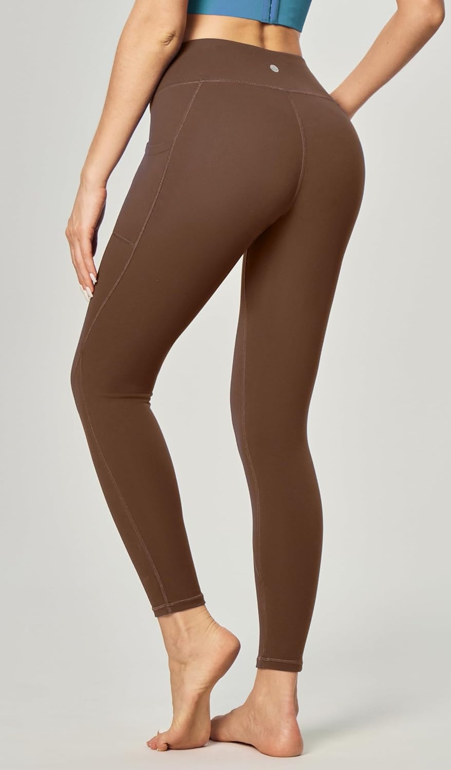 image:imageHeathyoga Leggings with Pockets for Women Tummy Control High Waisted Yoga Pants Women Compression Workout LeggingsBrown