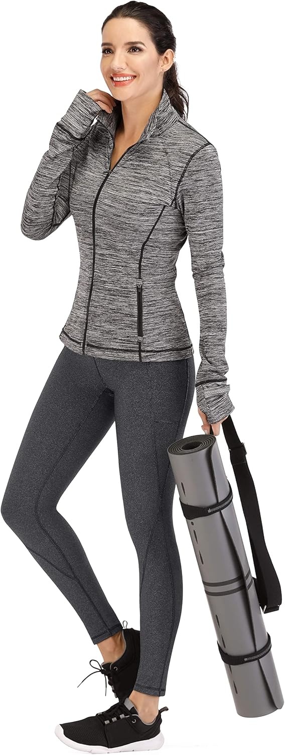 image:imageHeathyoga Leggings with Pockets for Women Tummy Control High Waisted Yoga Pants Women Compression Workout LeggingsDark Charcoal