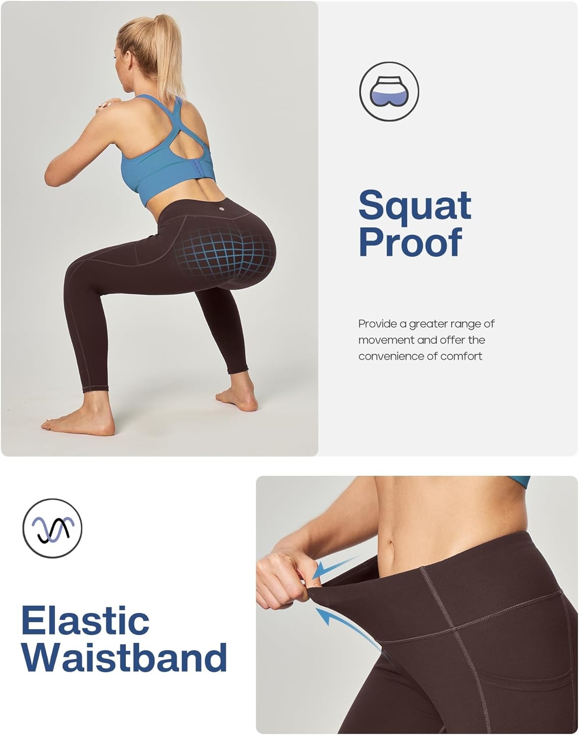 image:imageHeathyoga Leggings with Pockets for Women Tummy Control High Waisted Yoga Pants Women Compression Workout LeggingsEspresso