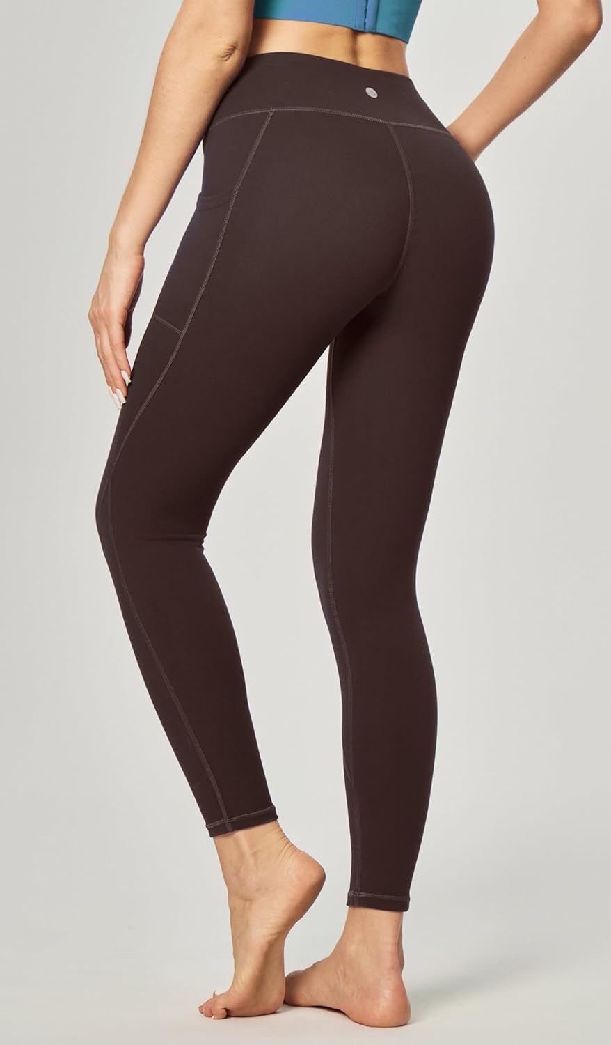 image:imageHeathyoga Leggings with Pockets for Women Tummy Control High Waisted Yoga Pants Women Compression Workout LeggingsEspresso