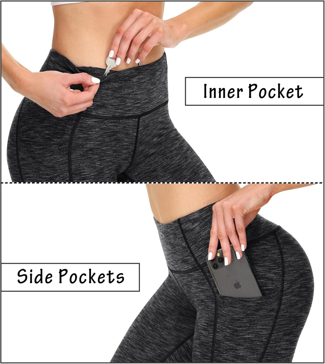 image:imageHeathyoga Leggings with Pockets for Women Tummy Control High Waisted Yoga Pants Women Compression Workout LeggingsInk