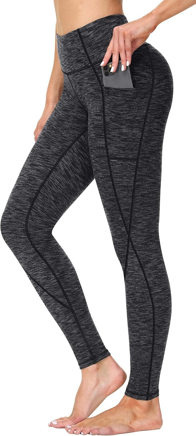 image:imageHeathyoga Leggings with Pockets for Women Tummy Control High Waisted Yoga Pants Women Compression Workout LeggingsInk
