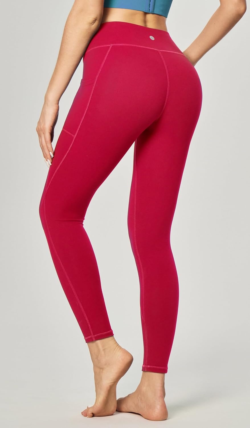 image:imageHeathyoga Leggings with Pockets for Women Tummy Control High Waisted Yoga Pants Women Compression Workout LeggingsRuby Red