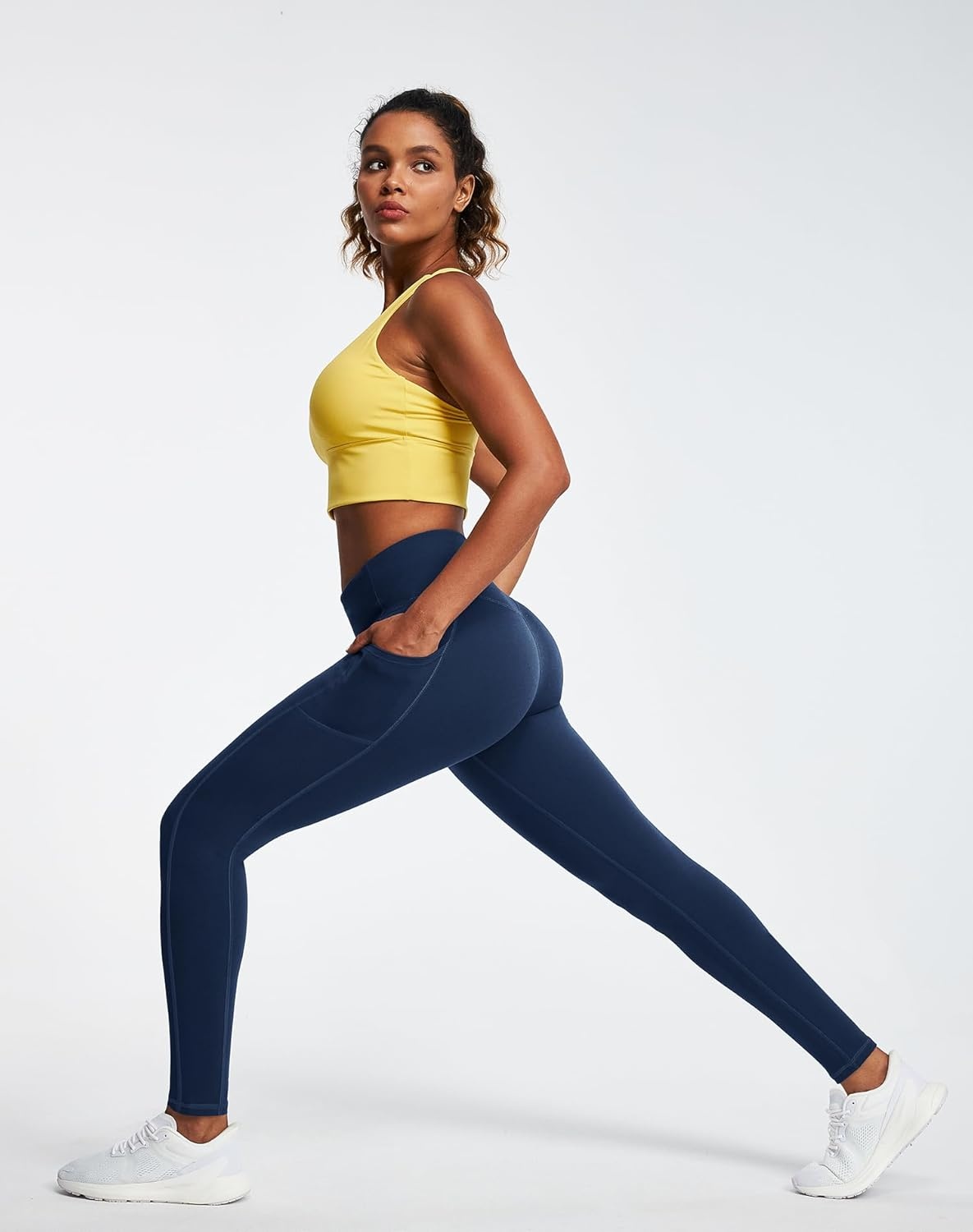 image:imageHeathyoga Leggings with Pockets for Women Tummy Control High Waisted Yoga Pants with Pockets for Women Compression LeggingsBlue