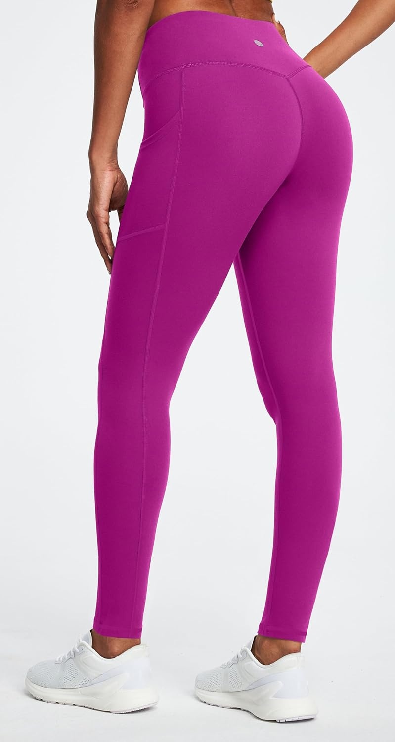 image:imageHeathyoga Leggings with Pockets for Women Tummy Control High Waisted Yoga Pants with Pockets for Women Compression LeggingsDeep Magenta