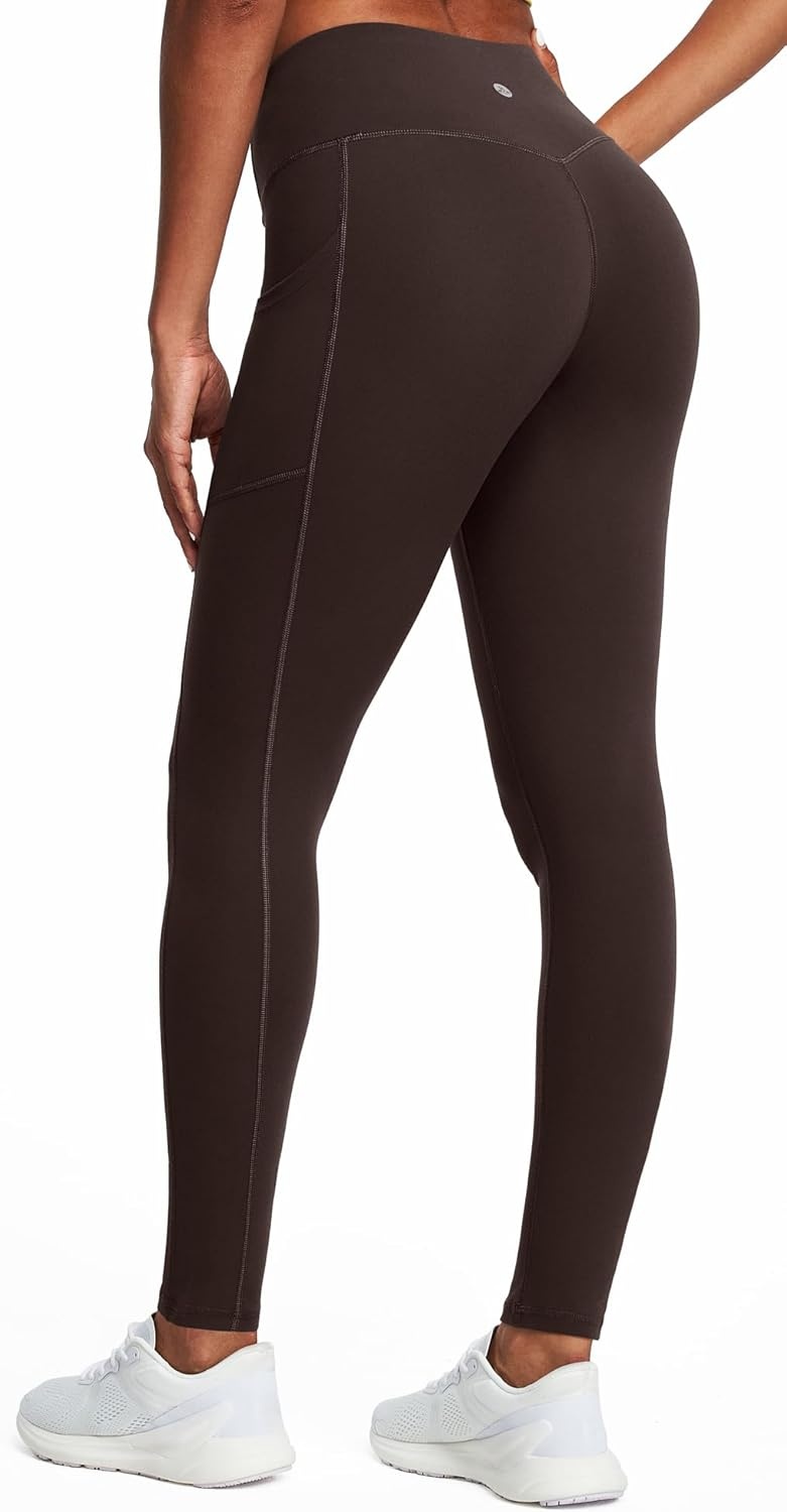 image:imageHeathyoga Leggings with Pockets for Women Tummy Control High Waisted Yoga Pants with Pockets for Women Compression LeggingsEspresso