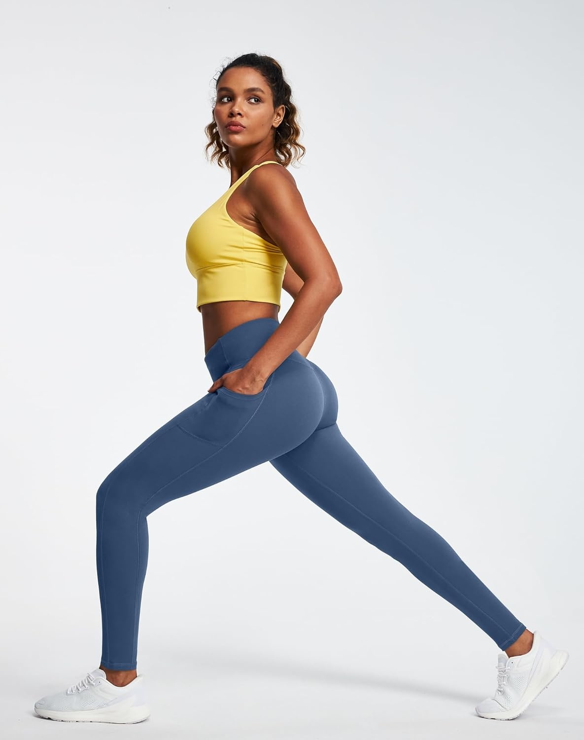 image:imageHeathyoga Leggings with Pockets for Women Tummy Control High Waisted Yoga Pants with Pockets for Women Compression LeggingsFog Blue