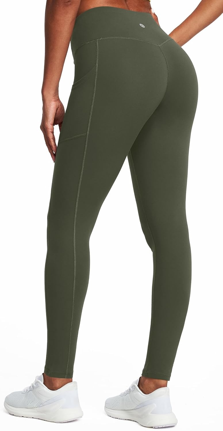 image:imageHeathyoga Leggings with Pockets for Women Tummy Control High Waisted Yoga Pants with Pockets for Women Compression LeggingsOlive Green