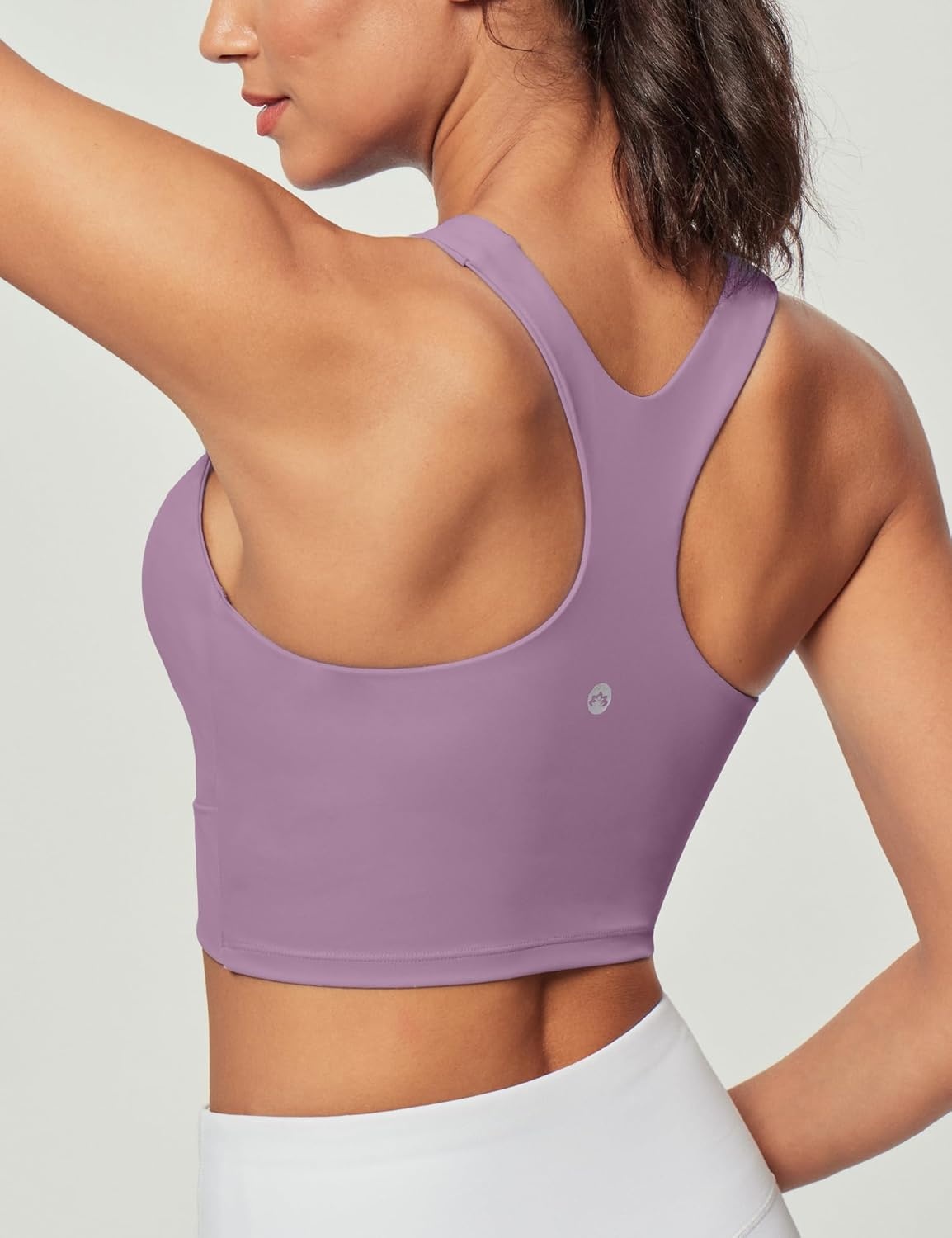 image:imageHeathyoga Longline Sports Bras for Women High Neck Tank Tops with Built in Bras Workout Tops for Women Racerback Yoga BraMauve