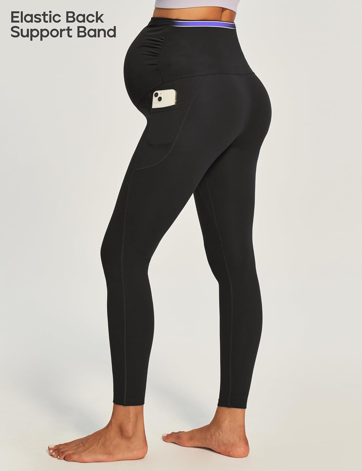 image:imageHeathyoga Maternity Leggings with Pockets Pregnancy Leggings for Women Maternity Workout Leggings Maternity Yoga PantsBlack
