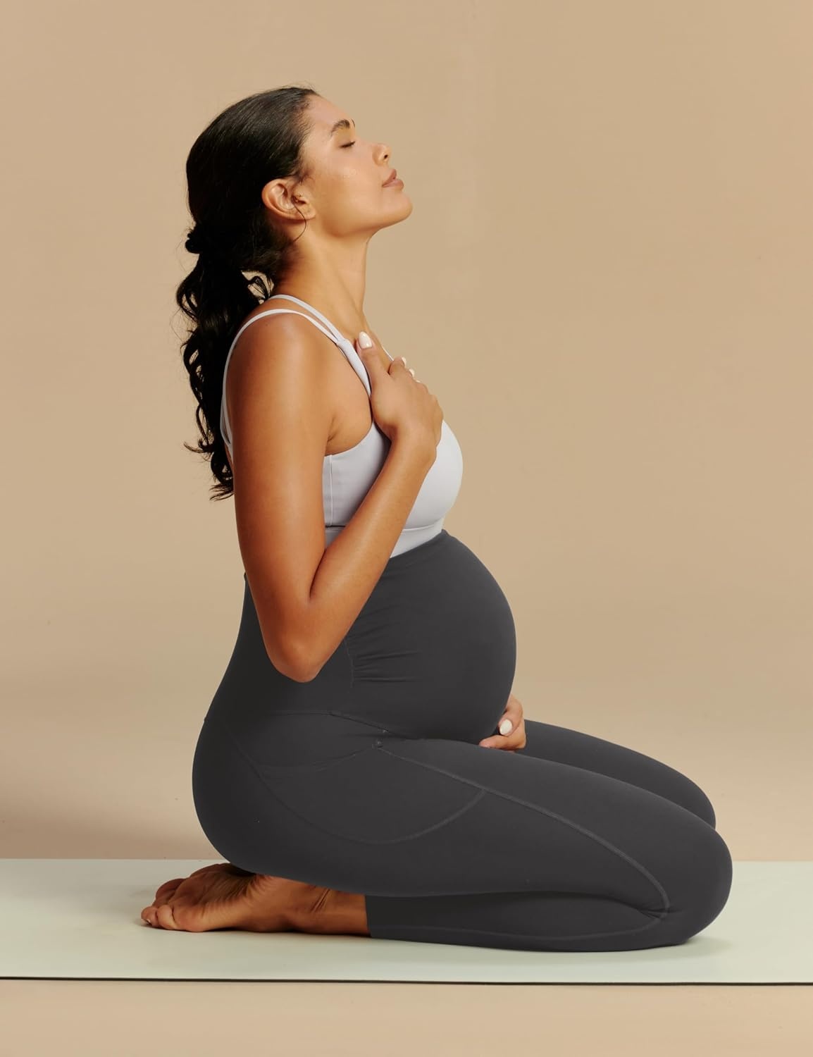 image:imageHeathyoga Maternity Leggings with Pockets Pregnancy Leggings for Women Maternity Workout Leggings Maternity Yoga PantsGray