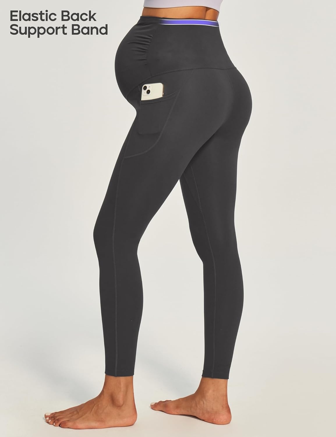 image:imageHeathyoga Maternity Leggings with Pockets Pregnancy Leggings for Women Maternity Workout Leggings Maternity Yoga PantsGray