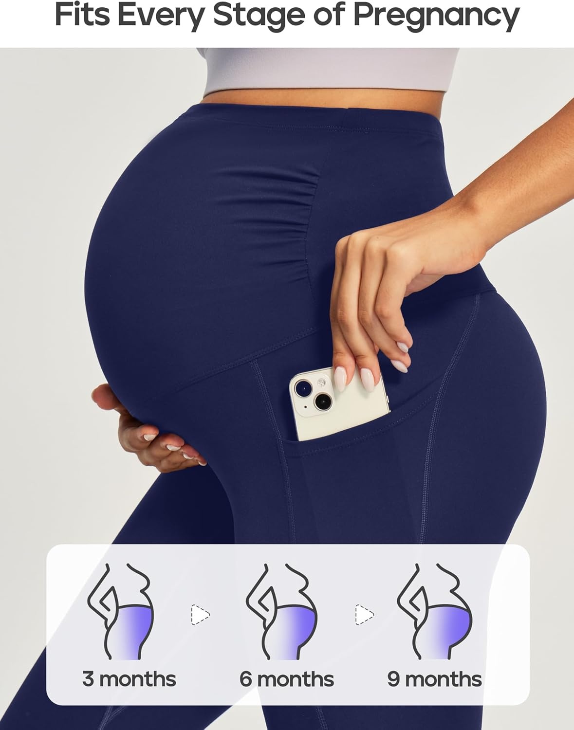 image:imageHeathyoga Maternity Leggings with Pockets Pregnancy Leggings for Women Maternity Workout Leggings Maternity Yoga PantsNavy Blue