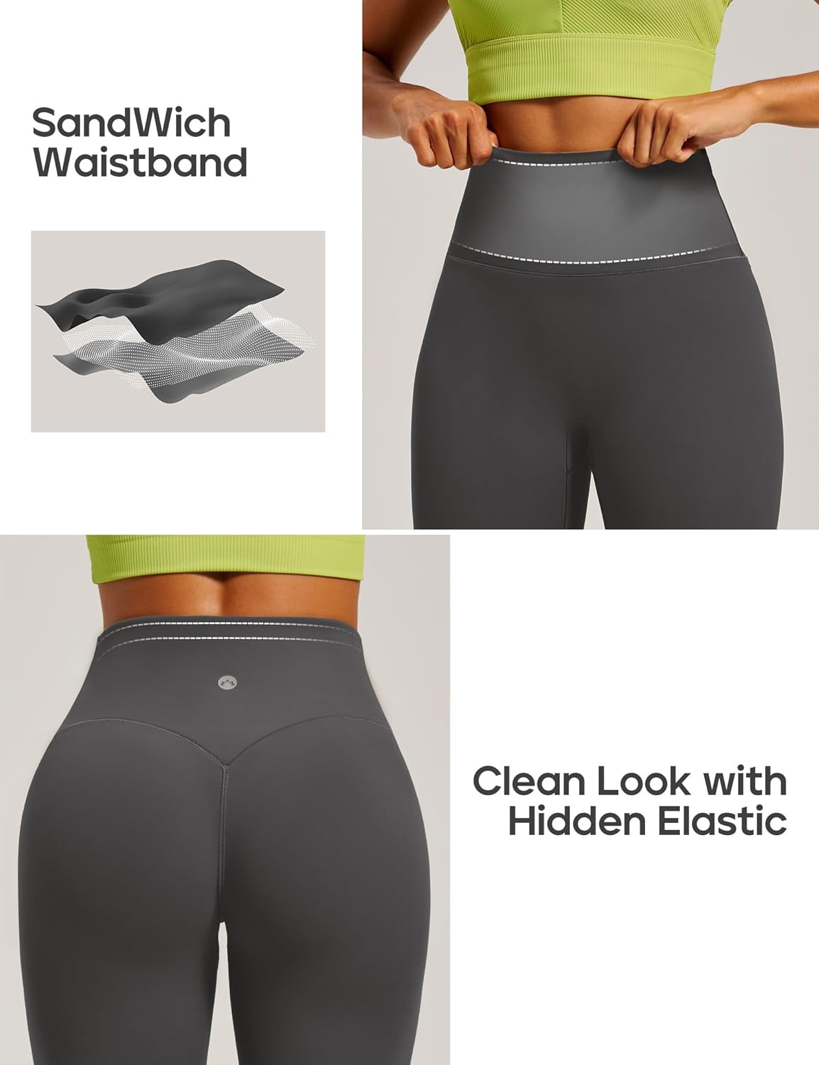 image:imageHeathyoga Scrunch Butt Lifting Leggings for Women Tummy Control No Front Seam Compression Leggings for Women Yoga Pants WomenGrey