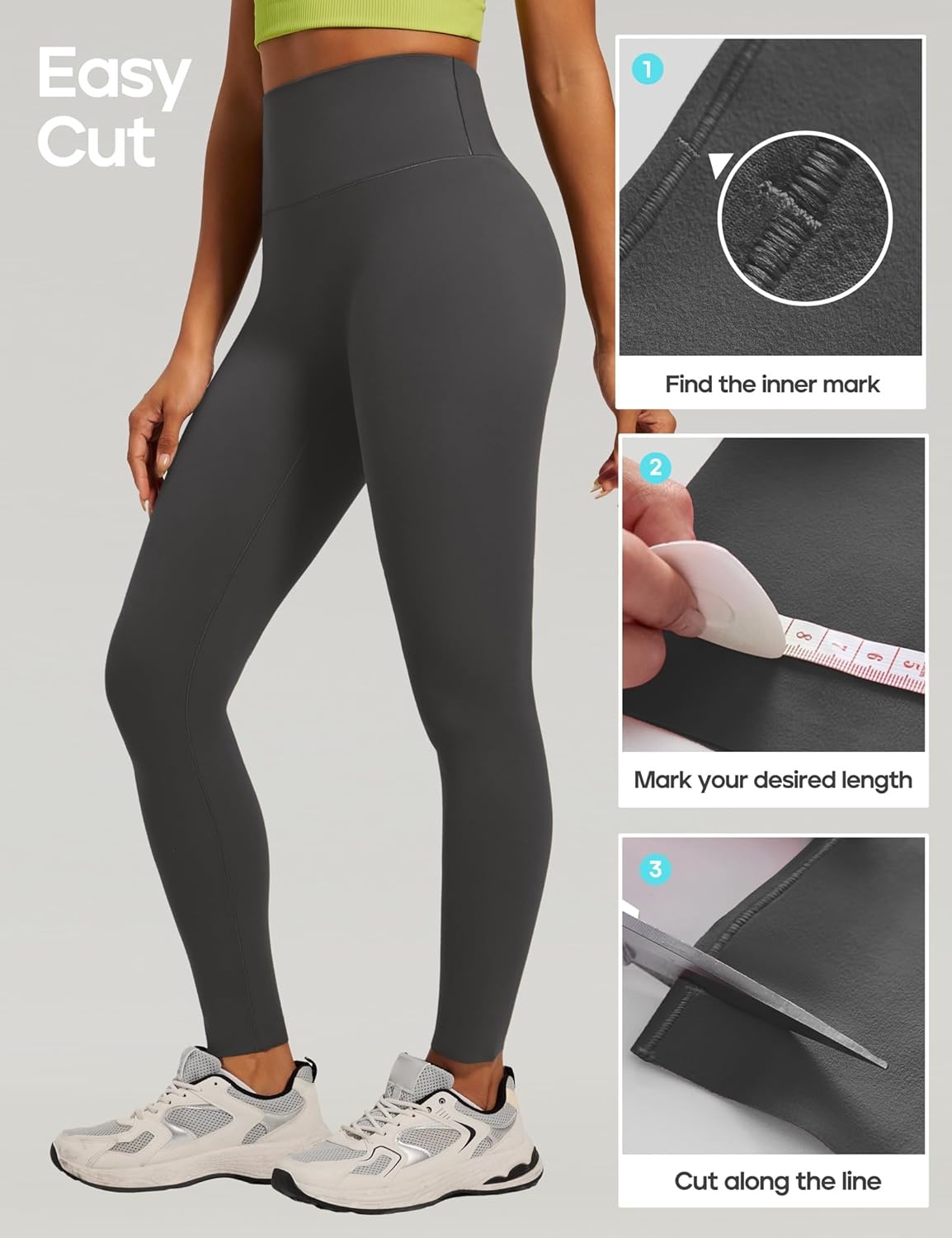 image:imageHeathyoga Scrunch Butt Lifting Leggings for Women Tummy Control No Front Seam Compression Leggings for Women Yoga Pants WomenGrey