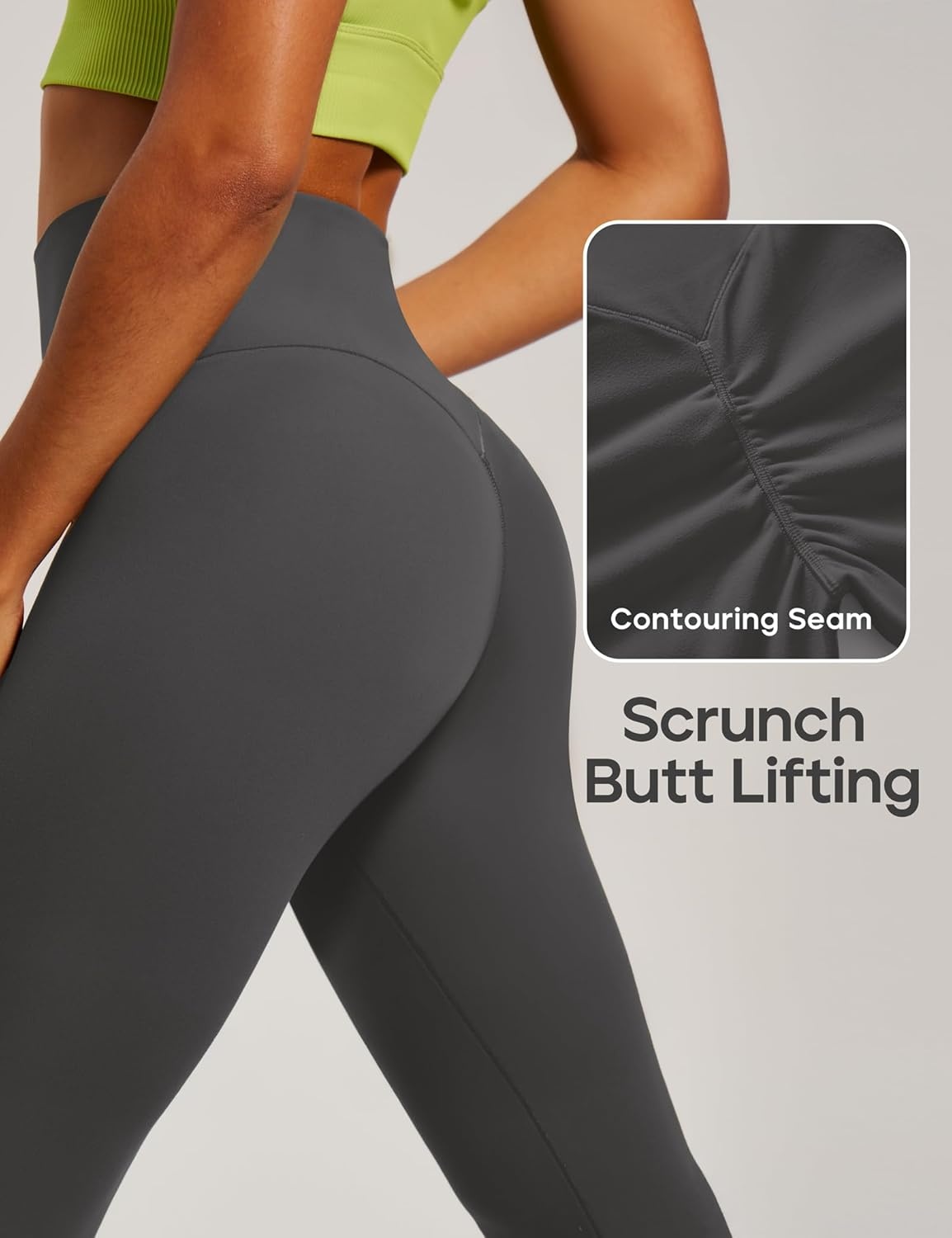 image:imageHeathyoga Scrunch Butt Lifting Leggings for Women Tummy Control No Front Seam Compression Leggings for Women Yoga Pants WomenGrey