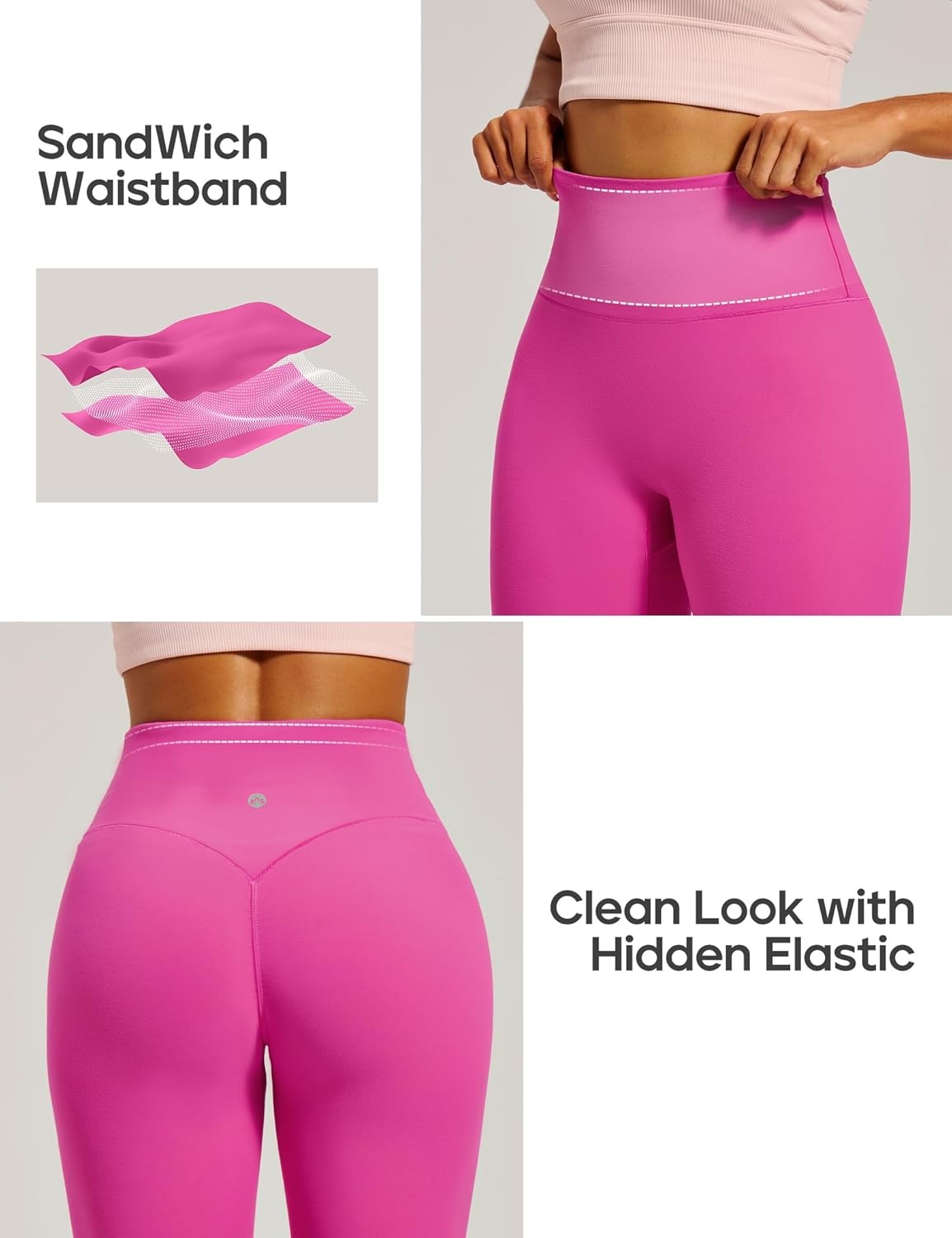 image:imageHeathyoga Scrunch Butt Lifting Leggings for Women Tummy Control No Front Seam Compression Leggings for Women Yoga Pants WomenHot Pink