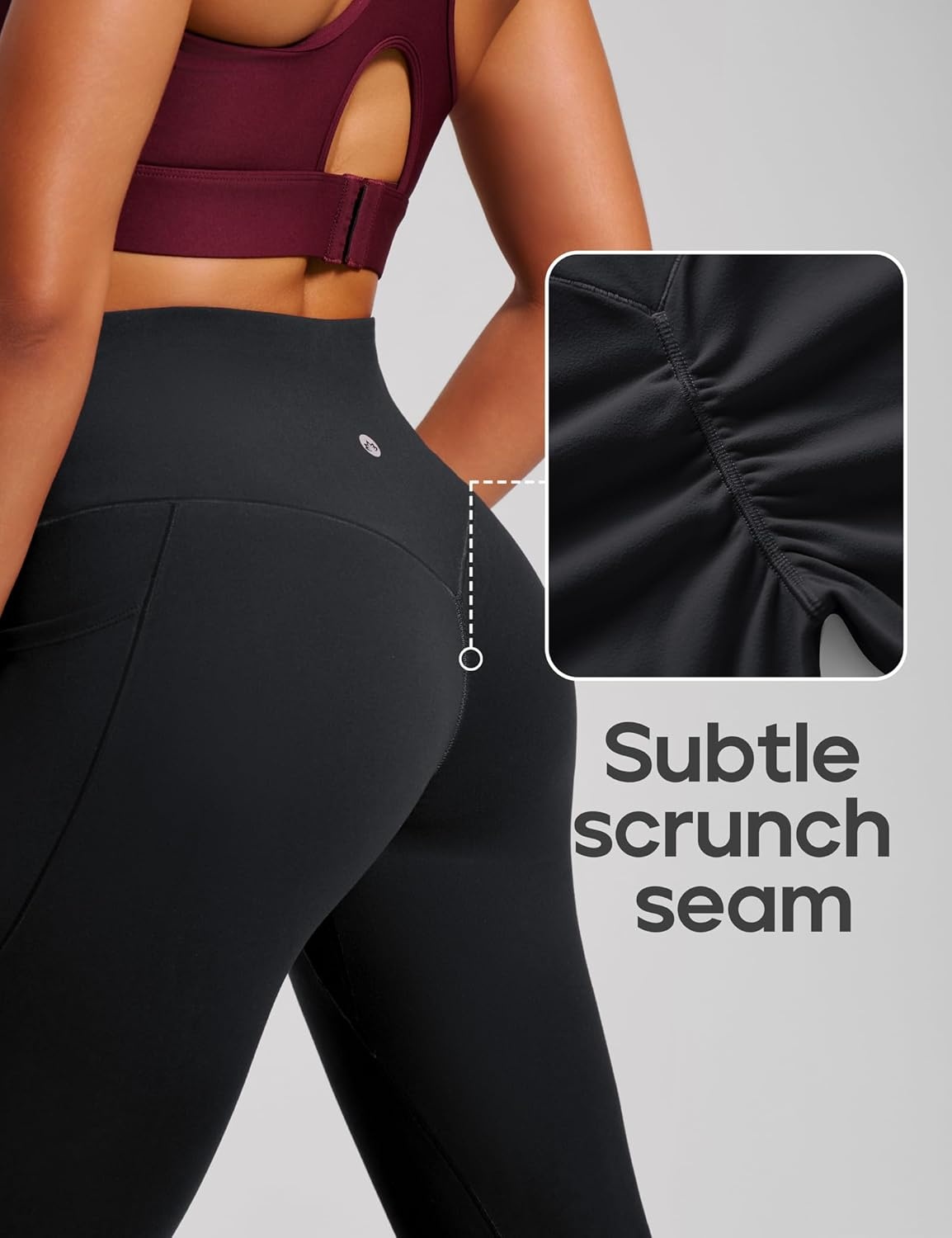 image:imageHeathyoga Scrunch Butt Lifting Leggings with Pockets for Women Tummy Control Compression Leggings No Front Seam Yoga PantsBlack