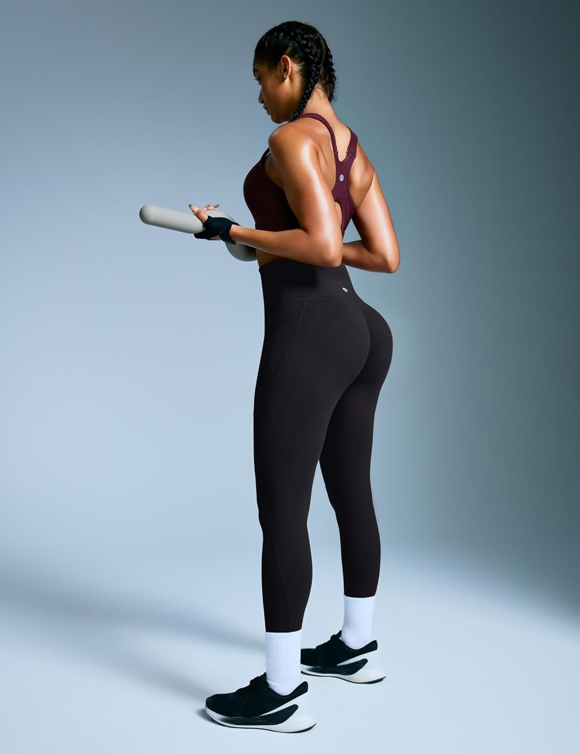 image:imageHeathyoga Scrunch Butt Lifting Leggings with Pockets for Women Tummy Control Compression Leggings No Front Seam Yoga PantsBlack