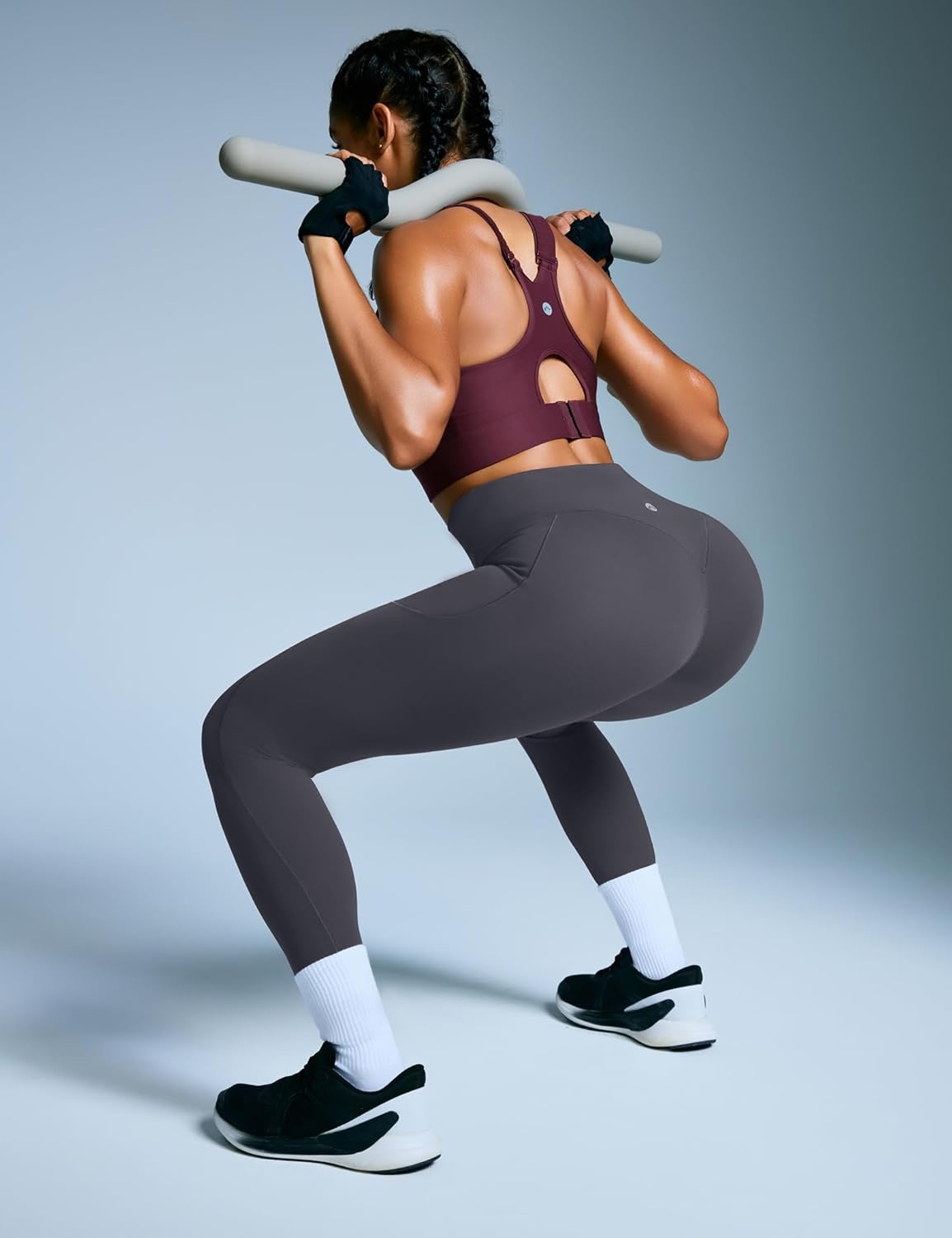 image:imageHeathyoga Scrunch Butt Lifting Leggings with Pockets for Women Tummy Control Compression Leggings No Front Seam Yoga PantsGrey
