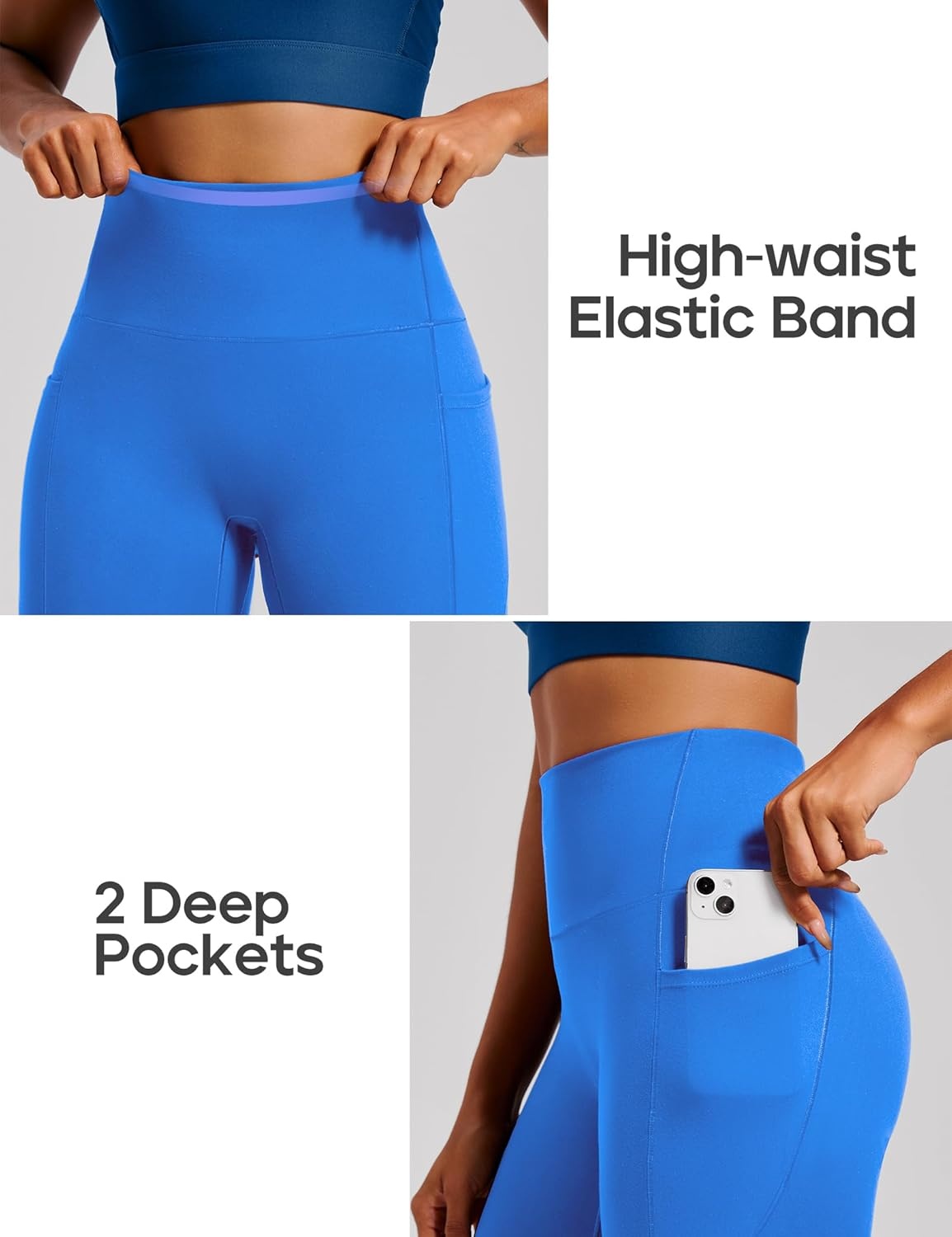 image:imageHeathyoga Scrunch Butt Lifting Leggings with Pockets for Women Tummy Control Compression Leggings No Front Seam Yoga PantsHorizon Blue