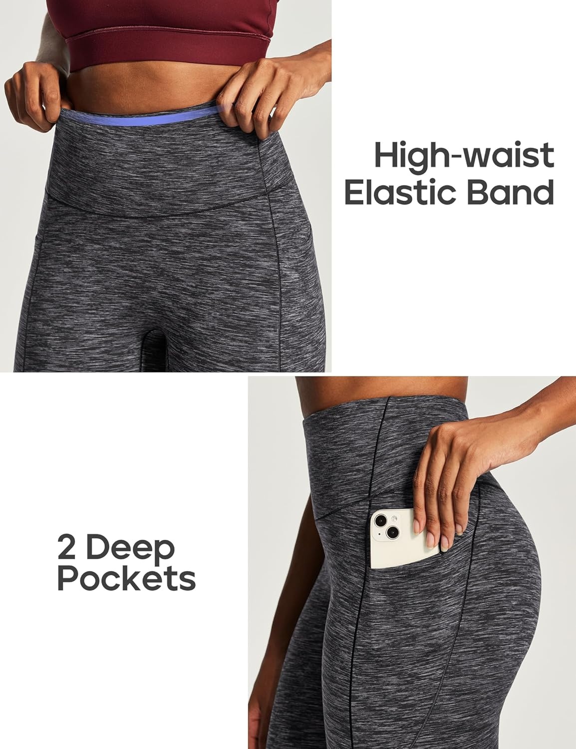 image:imageHeathyoga Scrunch Butt Lifting Leggings with Pockets for Women Tummy Control Compression Leggings No Front Seam Yoga PantsInk