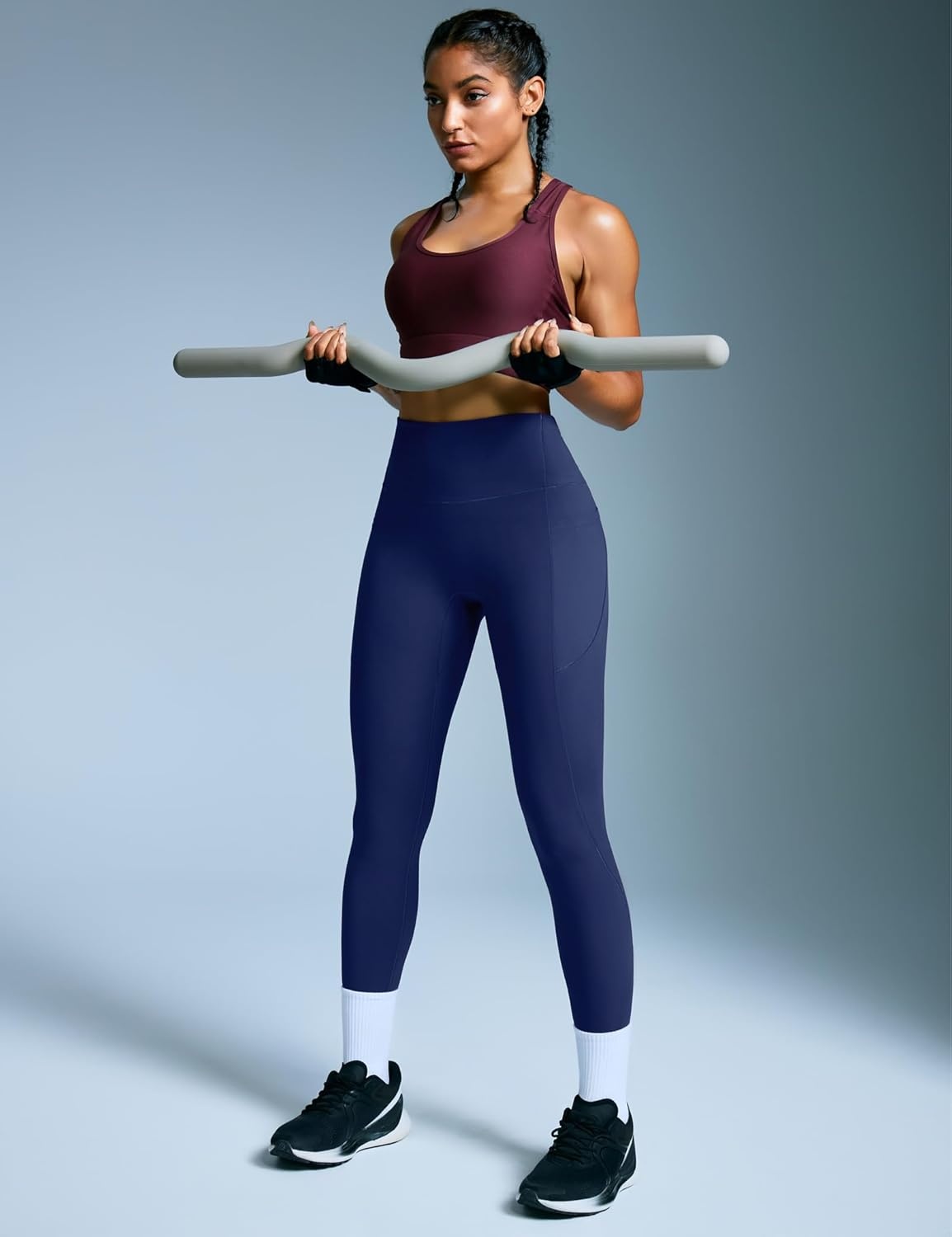 image:imageHeathyoga Scrunch Butt Lifting Leggings with Pockets for Women Tummy Control Compression Leggings No Front Seam Yoga PantsNavy Blue