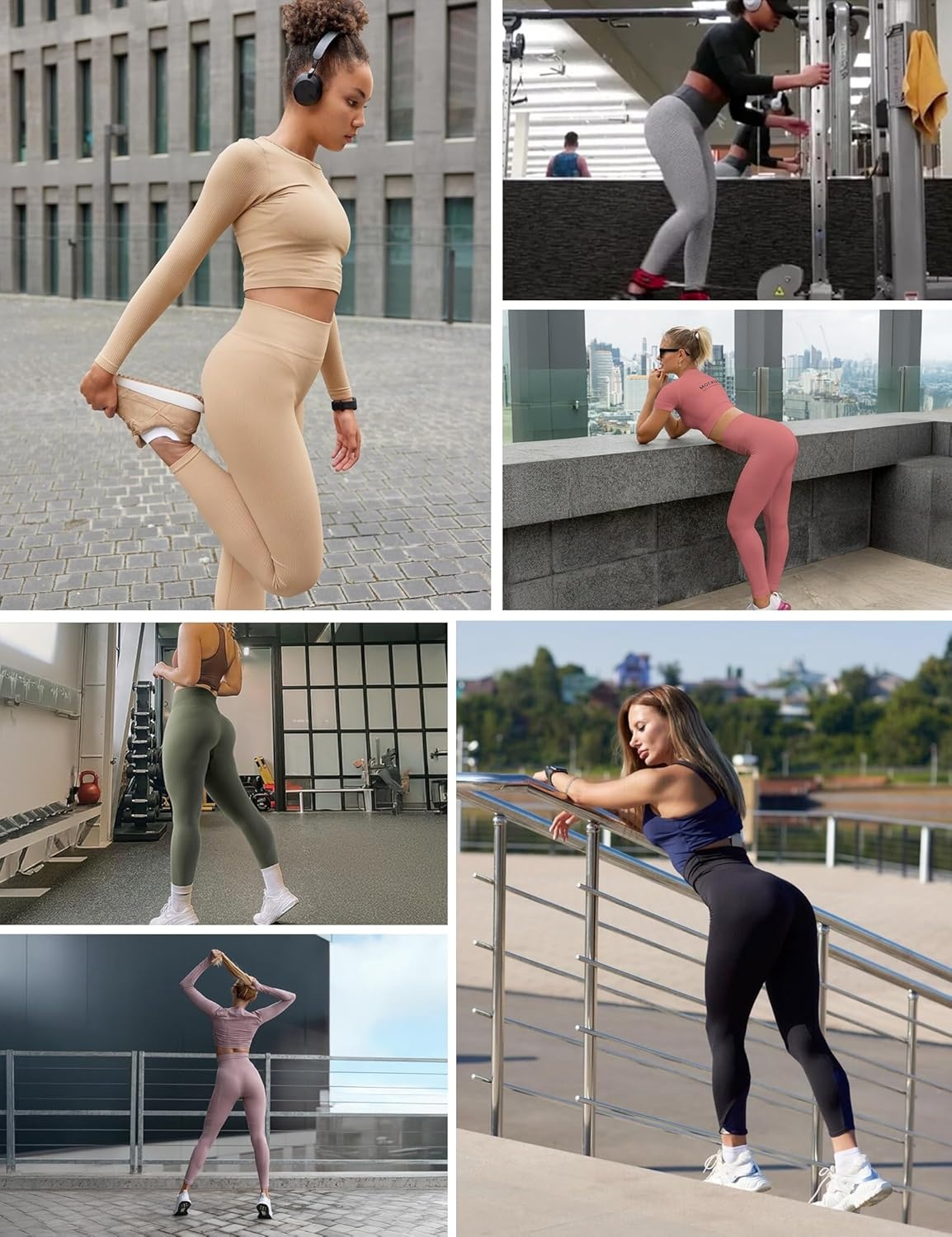 image:imageHeathyoga Scrunch Butt Lifting Leggings with Pockets for Women Tummy Control Compression Leggings No Front Seam Yoga PantsNavy Blue
