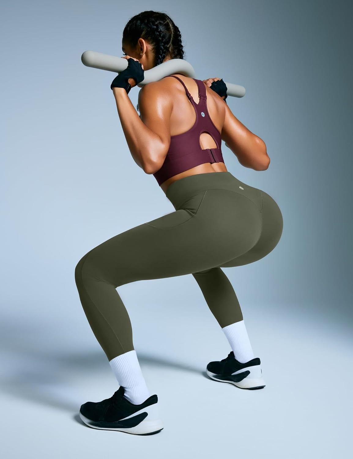 image:imageHeathyoga Scrunch Butt Lifting Leggings with Pockets for Women Tummy Control Compression Leggings No Front Seam Yoga PantsOlive Green