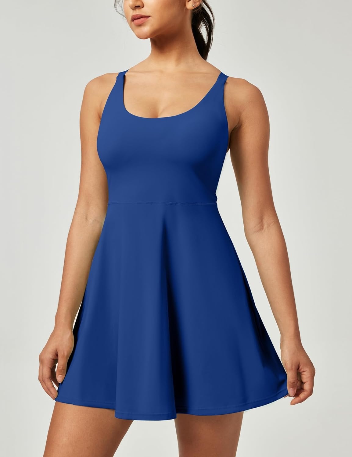 image:imageHeathyoga Tennis Dresses for Women Athletic Dress with Shorts Underneath Workout Dress with Pockets Summer Golf Outfits Blue