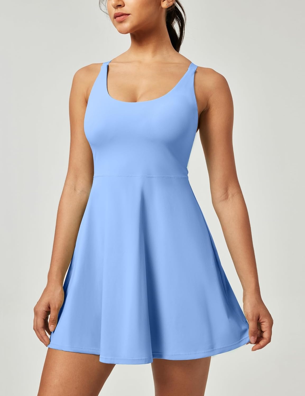 image:imageHeathyoga Tennis Dresses for Women Athletic Dress with Shorts Underneath Workout Dress with Pockets Summer Golf OutfitsLight Blue