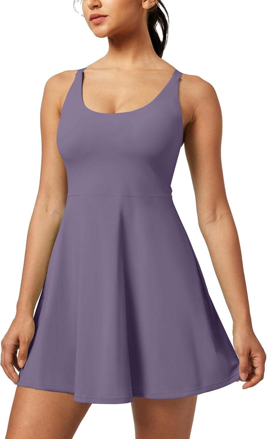 image:imageHeathyoga Tennis Dresses for Women Athletic Dress with Shorts Underneath Workout Dress with Pockets Summer Golf OutfitsMauve